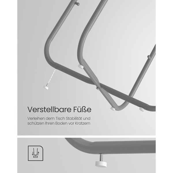 Rootz 3 stykke sæt sidebord - Stofkurv - Opbevaringsorganisering - Spånplade Stål Polyester - Cementgrå Sky Hvid - 45 cm x 50 cm x 50 cm - 39,6 cm x 1