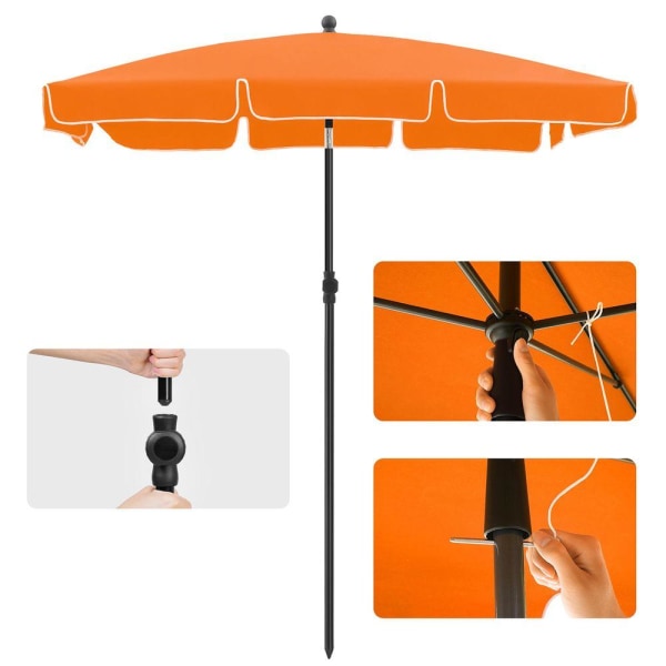 Rootz Parasol - Strandparasol - Markedsparaply - Haveparasol - Sammenklappelig haveparasol - Udendørs parasol - Haveparasol - Parasol - Parasol - Para