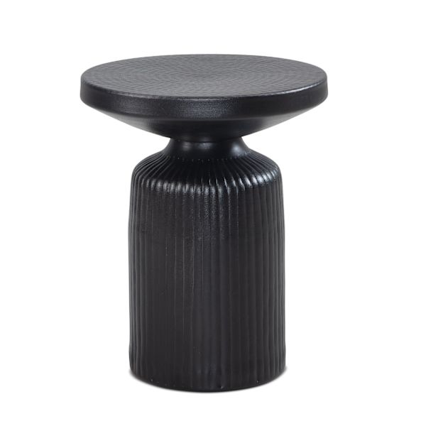 Rootz Modern Design Sidebord - Rundt bord - Elegant Lamellook - Håndlavet - Pulverlakeret aluminium - 40cm x 40cm x 50cm