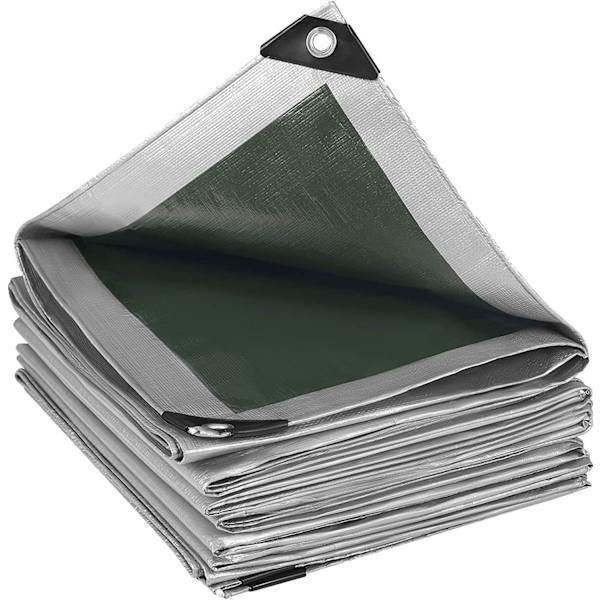 Rootz Vandtæt presenning - Kraftig betræk - UV- og rivebestandig - Multi-Purpose - Nem opsætning - 6m x 8m