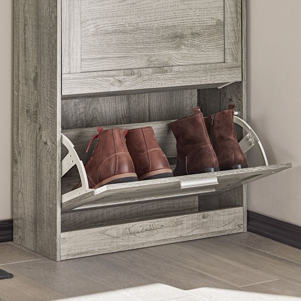Rootz skoskab med vippelås - Skoopbevaring - Skoopbevaring - Vægsikker - Multifunktionel topplade - 60 cm x 79 cm x 23 cm
