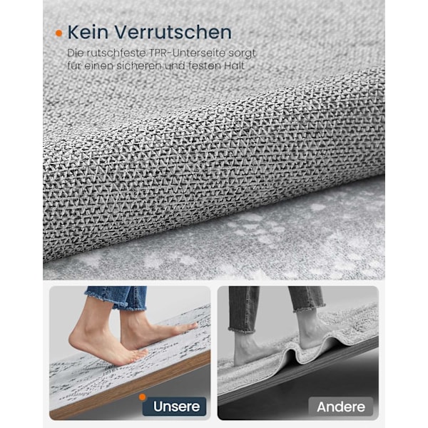 Rootz Boho -tæppe - Fluffy Rug - Soft Mat - Hyggelig komfort - 160 cm x 230 cm - Grå