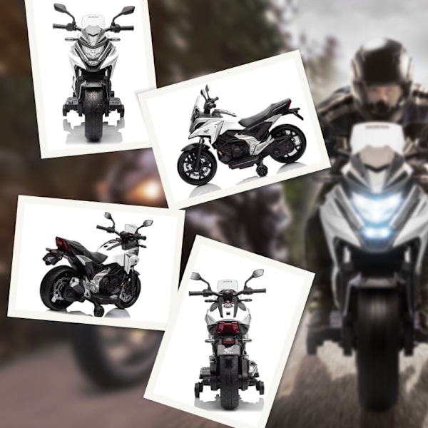 Rootz Honda -lisensoitu sähkömoottoripyörä - Lasten moottoripyörä - Ajopyörä - Toimivat ajovalot - Tukipyörät - Asfaltti, Tiili, Betoni - 107cm x 46cm