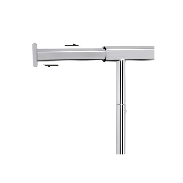 Rootz Klädställ - Kraftig metall - Robust - Smidig glidning - Praktisk - Utrymmesbesparande - Förvaringsutrymme - Förkromat järnrör - Silver - 92-132