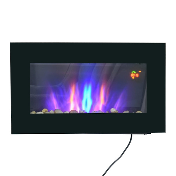 Rootz elektrisk pejs - Indendørs varmelegeme - Vægmonteret brandskærm - Sikker og stilfuld - 72,5W x 11,5D x 40H cm