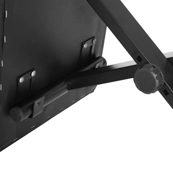 Rootz Pianopall - Pianobänk - Kosmetisk pall - Justerbar i höjdled - Vikbar - Metall - Fuskläder - Skum - Svart - 39 x 29 x 37-47 cm
