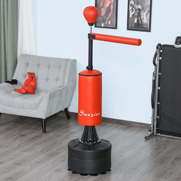 Rootz stående boksesæk - Sort, Rød - Pu, Pe, Hdpe - 34,64 cm x 18,89 cm x 80,7 cm