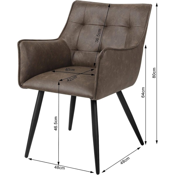 Rootz matsalsstolar Set med 4 - Köksstolar - Kontorsstolar - Högdensitetsskumkomfort - Ergonomisk design - Slitstark metallram - 57cm x 80cm x 57cm