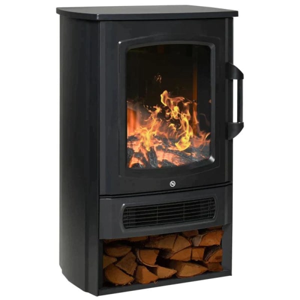 Rootz El-pejs - Pejs - E-pejs - Flammeeffekt - Termostatisk komfur - Sort - 44,5x32,1x74 cm
