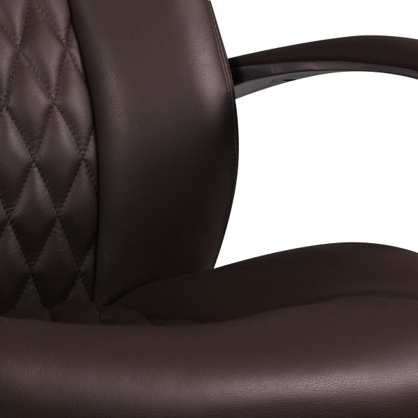 Rootz Executive Office Chair - Äkta läder - Vridbar skrivbordsstol - Ergonomisk design, Integrerat svankstöd, Multi-Block Rocker Mechanism - Brun & Si