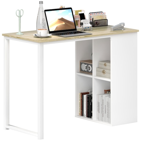 Rootz Compact Computer Desk - Small Office Desk - Moderne arbejdsområde -bord - Opbevaringsrum - 100 x 54 x 75 cm