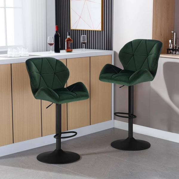 Rootz Barpall - Justerbar bänkstol - Svängbar barstol - Ergonomisk design, robust konstruktion, enkel montering - sammet och metall - 94cm-116cm x 50c