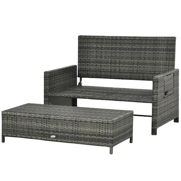Rootz Lounge Sohva 2-istuttava - Harmaa - Pe, metalli, polyesteri - cm x 50,59 cm x 36,61 cm