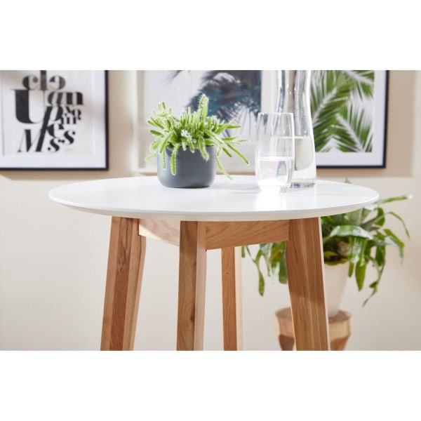 Rootz Ståbord - Barbord - Bistrobord - Högt bord - Runt - Skandinaviskt - Ekträ - Runt - Vit - 60 x 110 x 60 cm