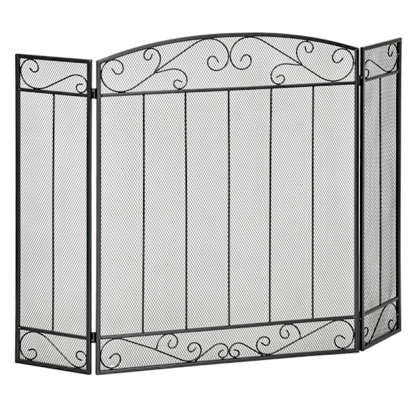 Rootz Western Fireplace Guard - Palosuoja - Fire Shield - Tukeva teräsrunko - Tyylikäs lonkkakuvio - 105 cm x 1,6 cm x 80,5 cm