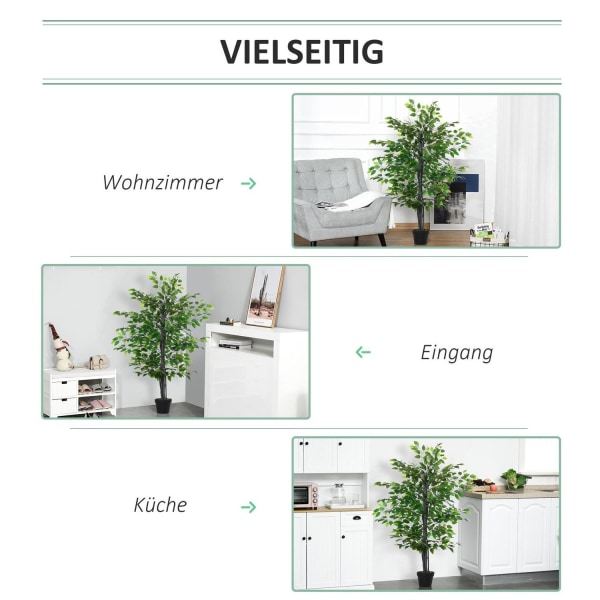 Rootz kunstige planter - Grøn - Pe, Pp, Cement - 7,87 cm x 7,87