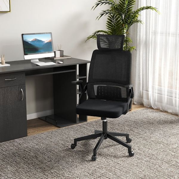 Rootz Vinsetto kontorstol - Ergonomisk stol - Justerbar stol - Lændestøtte - Vippefunktion - 58cm x 61cm x 102-119cm