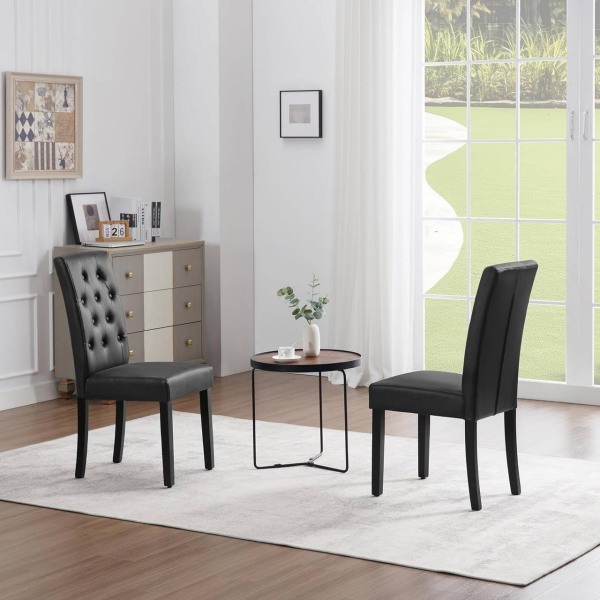 Rootz Matsalsstolar - Köksstolar - Bekväma sittplatser - Ergonomisk design, enkelt underhåll, hög hållbarhet - konstläder och massivt trä - 44cm x 99c