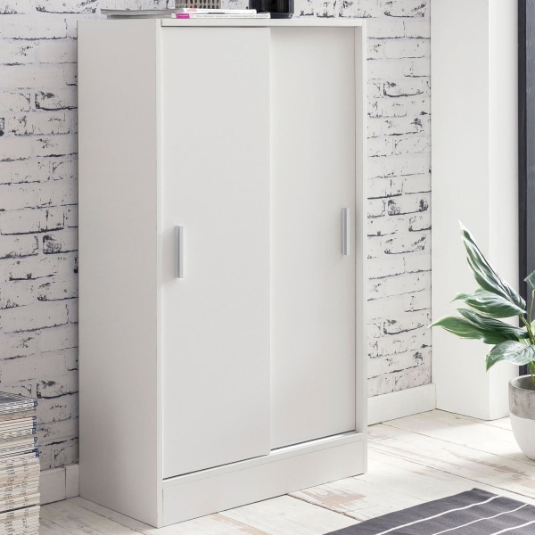 Rootz arkivskåp trä 60 x 107,5 x 28,5 cm vit - Design multifunktionsskåp - Kontorsskåp Modernt - Byrå Hallmöbler - Sideboard hall byrå - Litet förvari