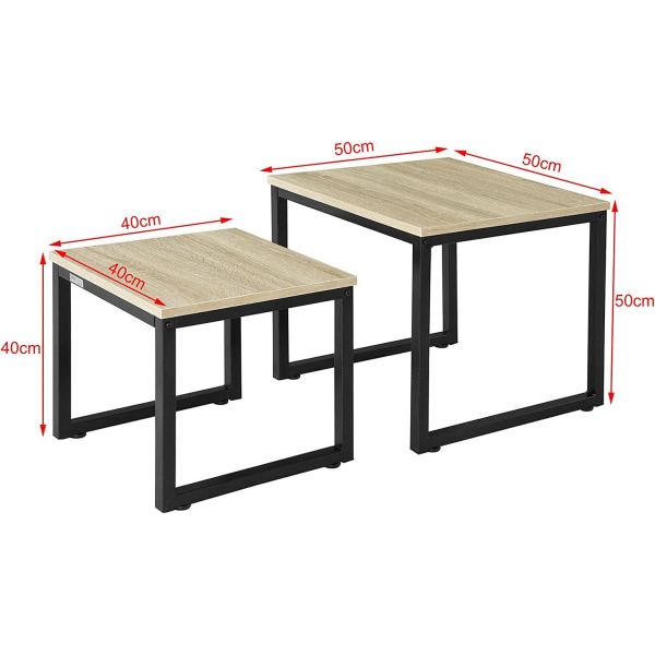 Rootz Sæt med 2 Sofabord - Sidebord - Endebord