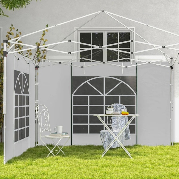 Rootz Gazebo - Sivupaneelit - 2 pakkauksen sivun vaihto - Pop Up Gazebo - Ikkunoilla ja ovilla - Valkoinen - 295W x 195K cm