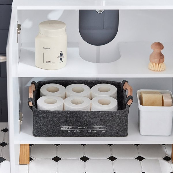 Rootz Underskab til vask - Badeværelsesskab - Opbevaring under vask - Justerbar hylde - Tippsikring - MDF-konstruktion - 60 cm x 60 cm x 30 cm