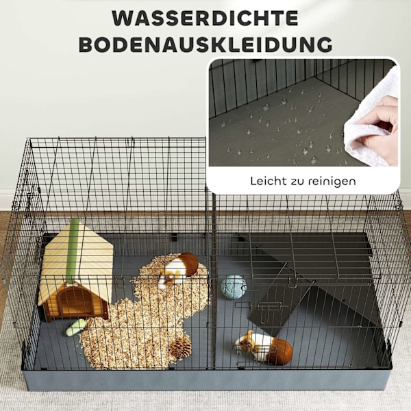 Rootz 2 -i -1 Dwarf Hamster Cage - Small Animal Cage - Kæledyrskabeling - Vandtæt stof - 121 cm x 61 cm x 61 cm