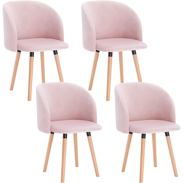 Rootz Set med 4 matstolar - Sammetsklädd - Köksstolar - Ergonomisk design - Hållbar och bekväm - Mångsidig stil - 45cm x 46cm x 84cm