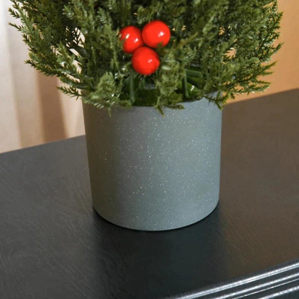 Rootz juletræ - mini juletræ med røde bær og kogler - inklusive