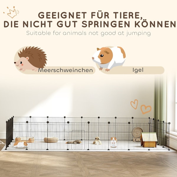 Rootz Small Animal Cage - Udendørs kabinet - Modulær konstruktion - Rummelig 0,72 m² område - Stål - 120 cm x 60 cm x 80 cm