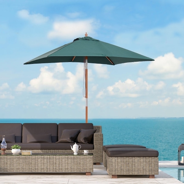 Rootz Foldbar Haveparaply - Strandparasol - Justerbar parasol - Robust grantræ - UV-resistent polyester - 200 x 150 x 235 cm