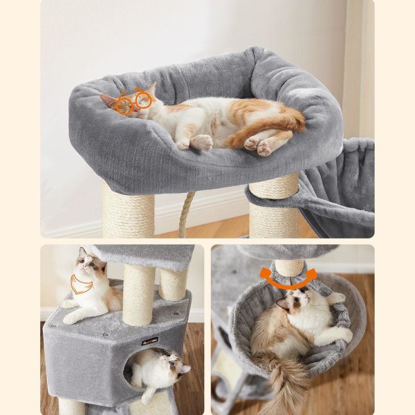 Rootz Cat Tree - Skrapstolpe med tunnel - Skrapstolpe med kattlå