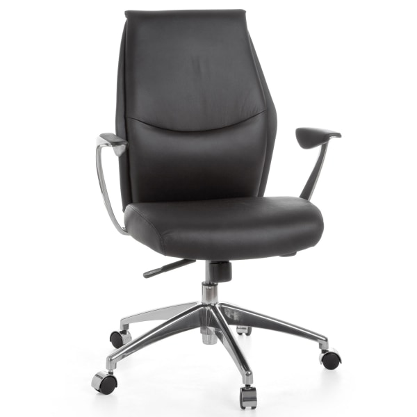 Rootz Executive Office Chair - Ægte læder drejestol - Sort læder