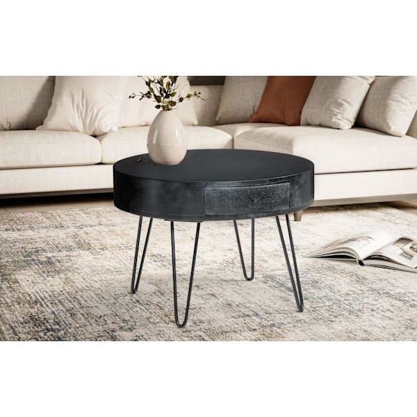 Rootz Moderne sofabord - Slående sofabord - Round Storage Table - Unik design - 60 cm x 60 cm x 43 cm