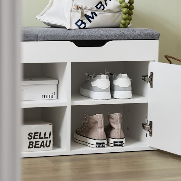 Rootz Shoe Opbevaringsbænk - Entrébænk - Skoorganisator - Justerbare hylder - Dobbelt sæde - Pladsbesparende - 100 cm x 48 cm x 34 cm