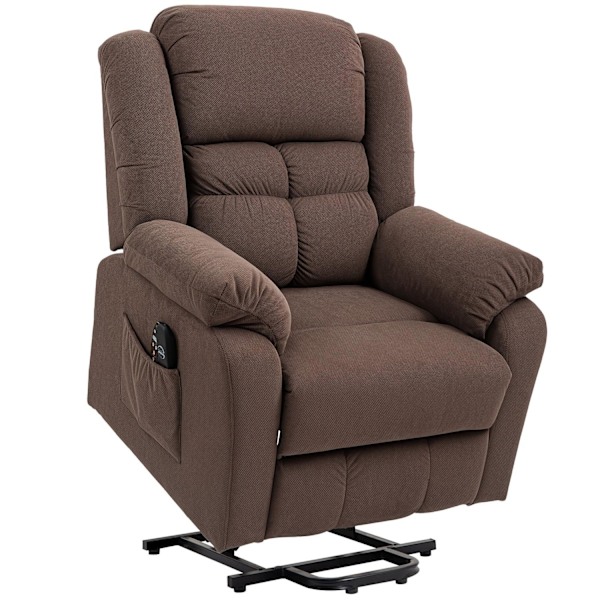 Rootz stand -up hvilestol - Massagestol - Opvarmet stol - Hyggelig komfort - 92W x 102d x 104h cm - Brun fløjls finish