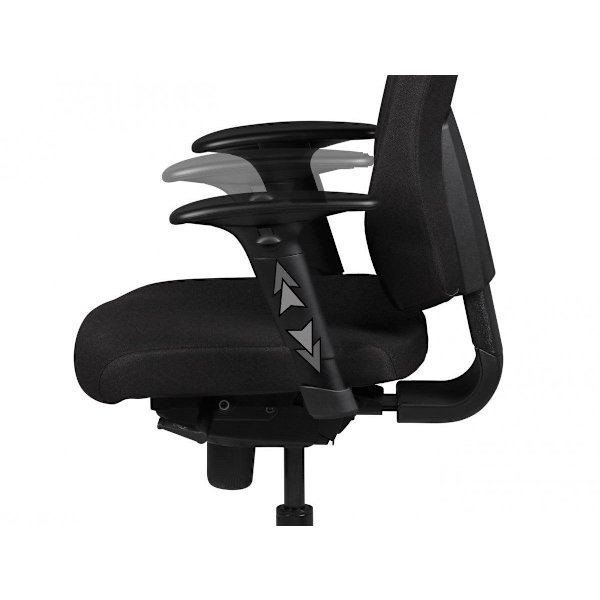 Rootz Chair Skrivebordsstol Stof Sort Executive Chair Modern - Drejestol med synkron mekanisme - Arbejdsstol med nakkestøtte 120kg - Kontorlænestol, h