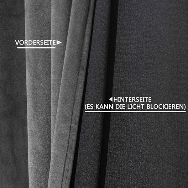 Rootz Premium mørklægningsgardiner - Mørklægningsgardiner - Termisk isolerede paneler - Lysblokerende, energibesparende, støjreducerende - 100 % polye