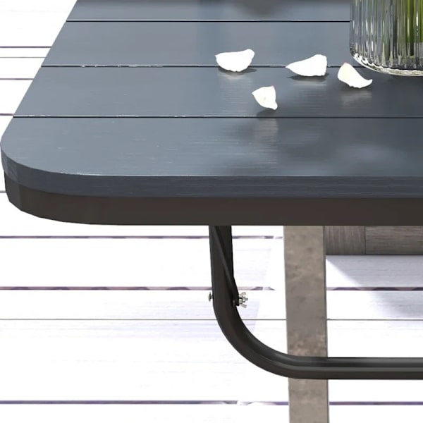 Rootz Balcony Hængebord - Havebord - Sammenklappelig - Højdejusterbar - Aluminiumsstel - Plastbordplade - Træeffekt - Sort - 60cm x 40cm x 64cm