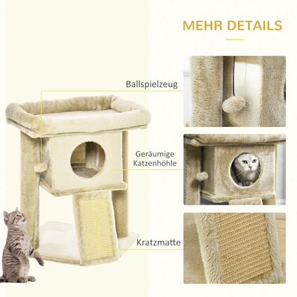 Rootz PawHut Cat Scratching Post - Cat Play Station - Cat Rest Station - Ultimate Play - Kloslipning - Högkvalitativ konstruktion - 40W x 40D x 57H cm