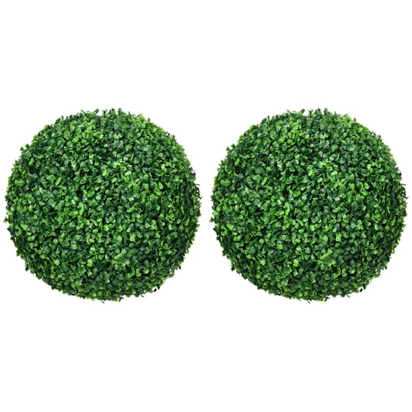 Rootz konstgjorda växter - Set med 2 boxträd - Rund - Buxbomboll - Hemma - Kontor - Grön - 40 cm x 40 cm x 40 cm