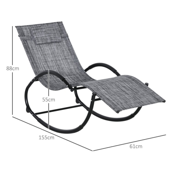 Rootz gyngestol - Haveseng - Patio hvilestol - Ergonomisk design - UV-resistent - Vandafvisende - 155cm x 61cm x 88cm