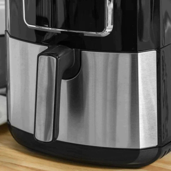 Rootz Hot Air Fryer - 1700w med 8 menuer - LED Display - Non-stick belagt kurv til sund oliefri madlavning med lavt fedtindhold - Sort - 36,5 x 29 x 3