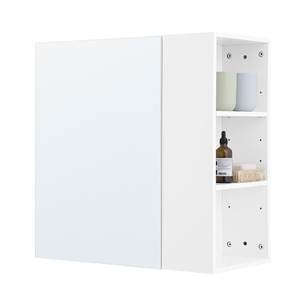 Rootz badeværelse vægskab - spejldør - opbevaringsskab - rumbesparende - 57x61x30cm