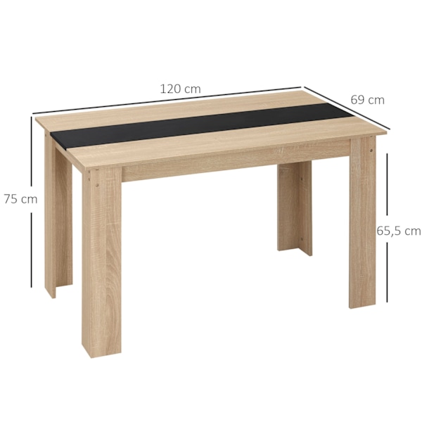 Rootz Spisebord - Moderne finerbord - Elegant Natural Wood - Sæder 4-6 - Anti -slip - 120L x 69W x 75H cm