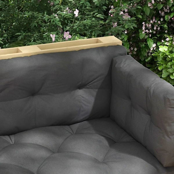 Rootz Garden Istuintyynyt - Puutarhakalusteet - Säänkestävä - Napin tikkaus - Selkätyyny - Sivutyyny - Polyesteri - Tummanharmaa - 120cm x 80cm x 12cm