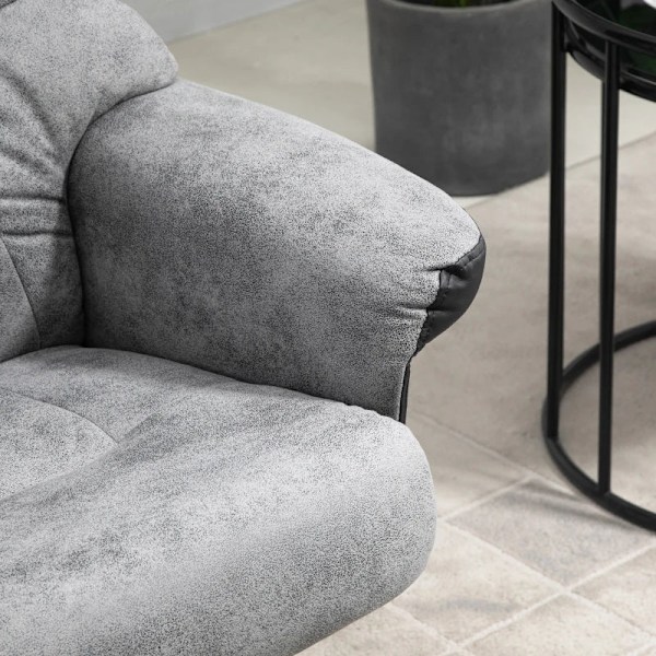 Rootz avslappningsstol med pall - 360° vridbar - 135° tippbar - vilstol - ventilerande överdrag - Grå - 78 x 82,5 x 109 cm