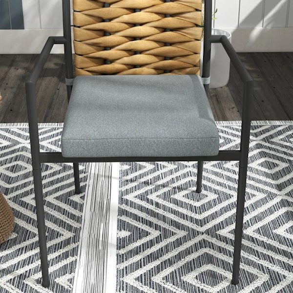 Rootz Havestole - Udendørsstole - Terrassestole - Sædehynder - Vejrbestandig - Moderne Design - PE Rattan - Polyester - Brun-Grå - 40W x 47D cm