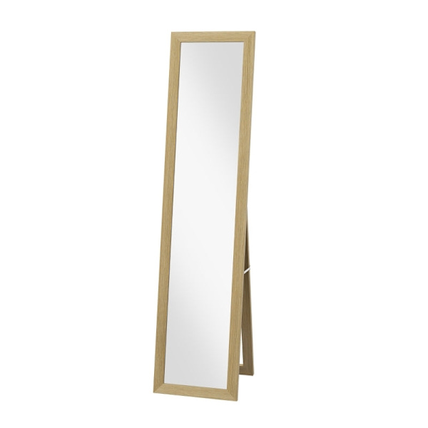 Rootz Tall Mirror med ram - Golvspegel - Fullängd - Hög upplösning - 37x3,8x157cm (vikt), 37x40x155cm (öppen) - Antik träfinish