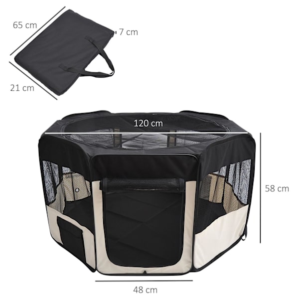 Rootz Puppy Run Outdoor Shelter - Sort, Hvid - Stof, Stål - 20,08 cm x 25,59 cm x 2,76 cm